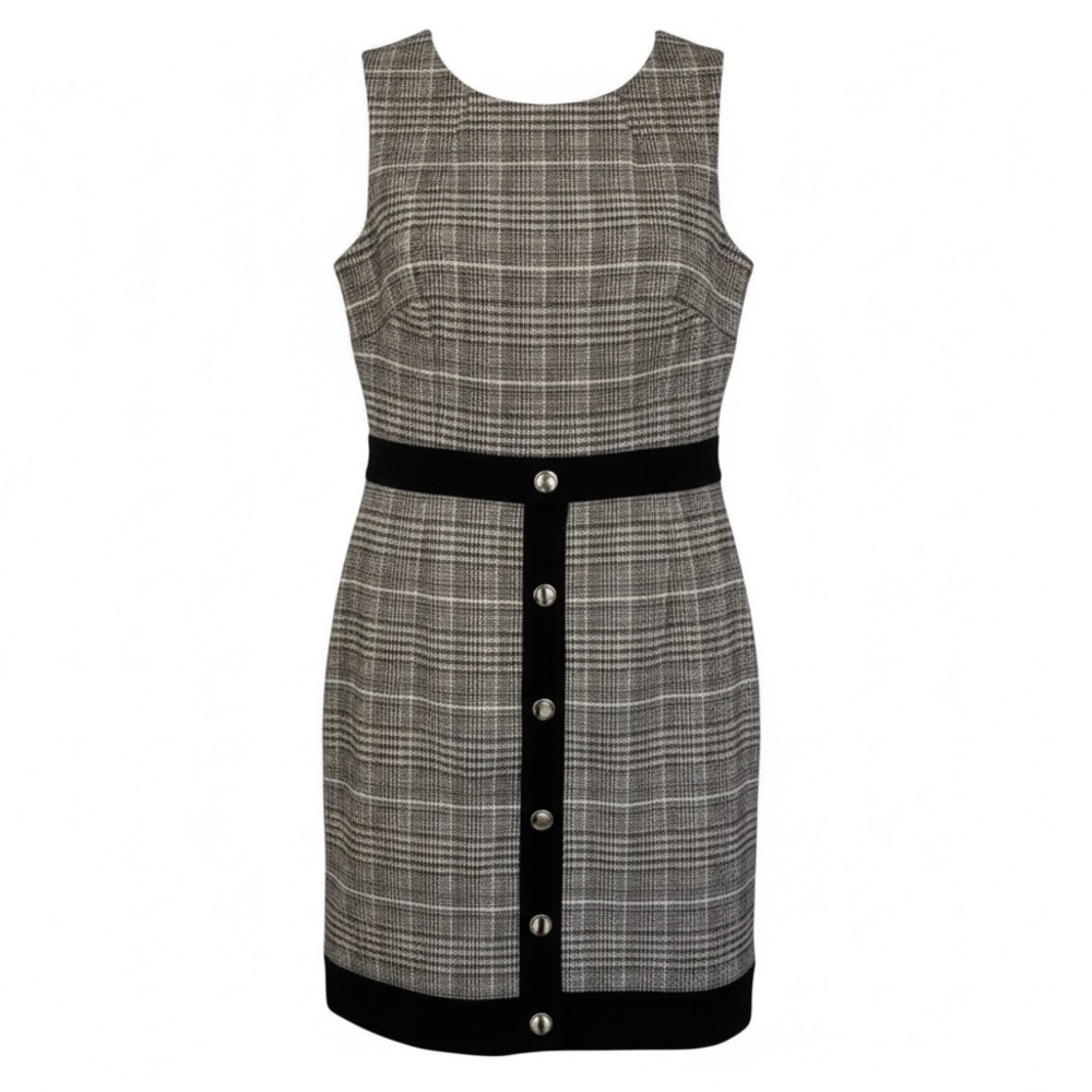 Tommy Hilfiger Black and White Sleeveless Sheath Dress